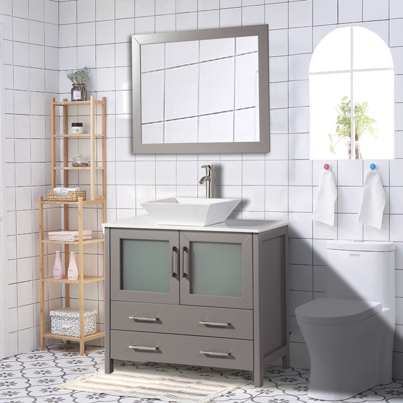 Karson 36" Single Bathroom Vanity Set with Mirror & Reviews Joss & Main